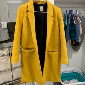 Zara trafaluc dress coat mustard brown